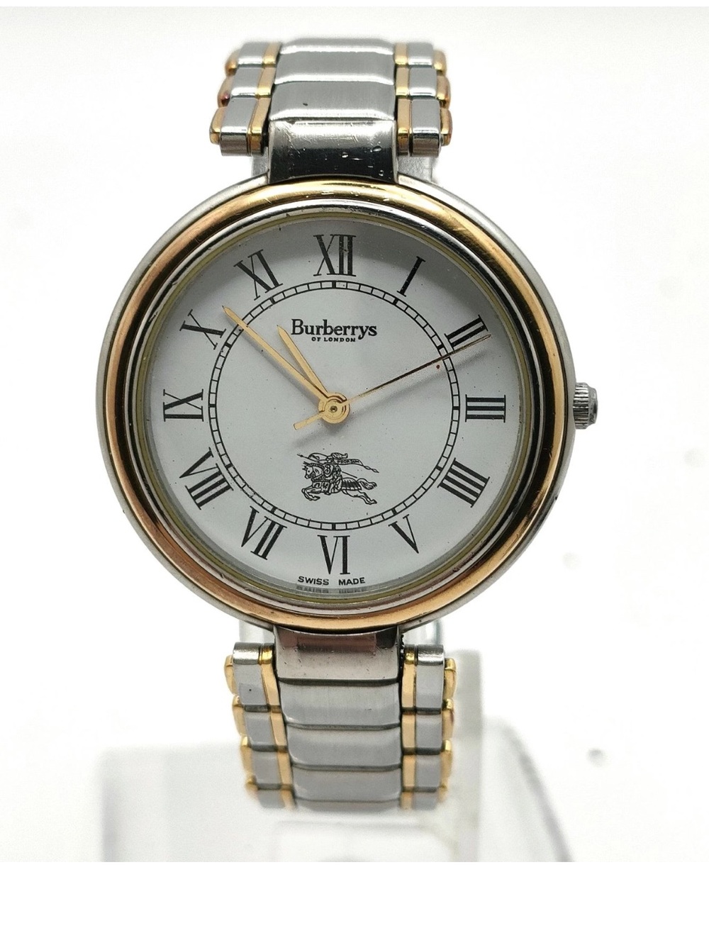 Auth Burberry 800 Unisex Two-Tone Stainless Steel and Gold Watch